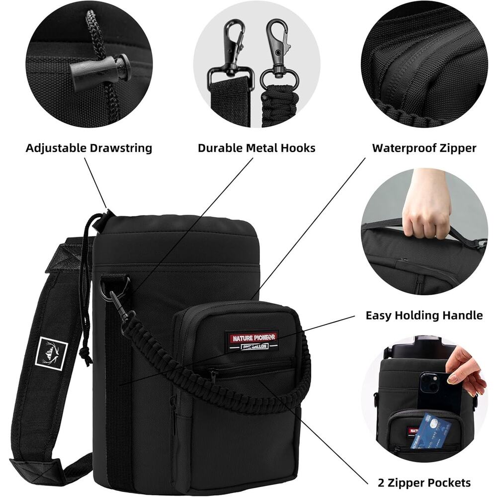 NATURE PIONEOR Water Bottle Holder With Adjustable Strap - Half/One Gallon (64/ - Picture 12 of 14